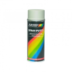 Gaiši pelēka akrila špaktele aerosolā - MOTIP PRAY-PUTY, 400ml.  ― AUTOERA.LV