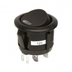 Slēdzis apaļš ar dzelteno diodi, On/OFF, 12V, 16A ― AUTOERA.LV