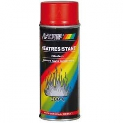 Termo iztūrīga sarkanas krāsas lāka - Motip Heat Resistant, 300C, 400ml.  ― AUTOERA.LV