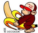Auto uzlīme  "Monkey on banana" ― AUTOERA.LV