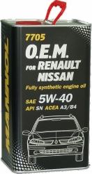 Sintētiskā eļļa Mannol NISSAN, RENAULT SAE 5W-40, 4L  ― AUTOERA.LV