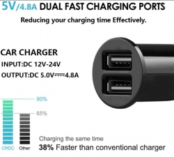 Digitālais auto voltmetrs ar 2xUSB līgzdam (2.0A & 3.0A), 12 V / 24 V  ― AUTOERA.LV