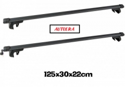 Jumta bagāžnieks melns (reilingiem), aizslēdzams universāls, 125cm ― AUTOERA.LV