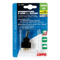 Slēdzis ar LED zaļu apgaismojumu, 20A, 12V  ― AUTOERA.LV