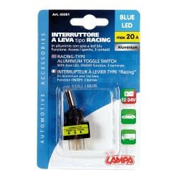 Slēdzis ar LED zilu apgaismojumu, 20A, 12V ― AUTOERA.LV