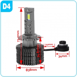 LED ksenona spuldžu komplekts D4S 6000K 35W, 9000Lm   ― AUTOERA.LV