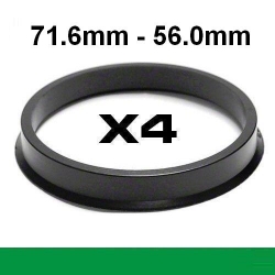 Centrējošs gredzens alumīnija diskiem ⌀71.6mm ->⌀56.0mm ― AUTOERA.LV