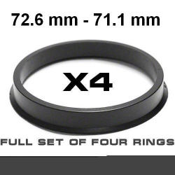 Centrējošs gredzens alumīnija diskie 72.6mm->71.1mm ― AUTOERA.LV