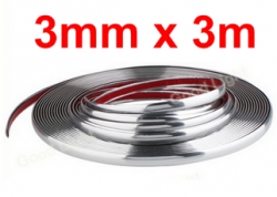 Dekoratīva moldings-strīpa , hroms, 3mmx3m ― AUTOERA.LV