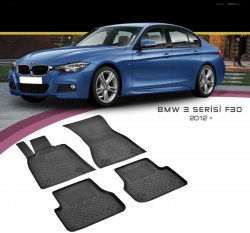 Gumijas paklāju komp. BMW 3-serijas F30 (2012-2018), vanniņas ― AUTOERA.LV