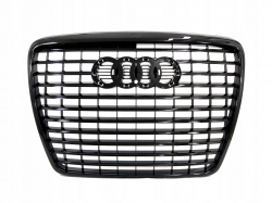 Radiatora reste Audi A6 C6 (2008-2011), melns ar hromēto apmali ― AUTOERA.LV