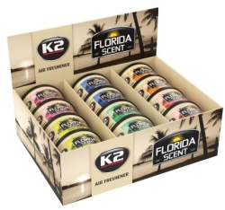 Auto gaisa atsvaidzinātāju kompelkts - K2 FLORIDA SCENT - DISPLAY MIX, 12gab ― AUTOERA.LV