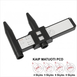 Alloy Steel Wheel Rim Bolt Pattern Sliding PCD Measuring Tool Gauge 4 5 6 8 Holes Lug ID#5252 ― AUTOERA.LV