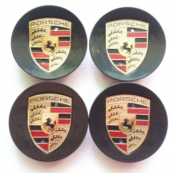 Disku ieliktņu/kapaciņu komplekts Porsche 77mm  (melni)
