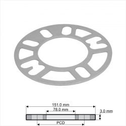 Alum.diska starplika 78x151x3mm ― AUTOERA.LV