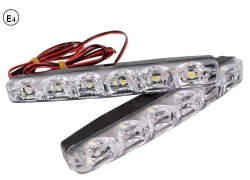 Dienas gaismas lukturu kompl., 6LED, E8, 12V  ― AUTOERA.LV